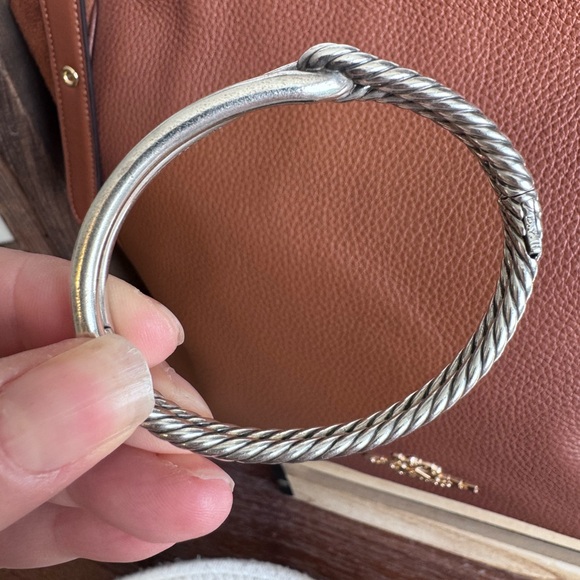 David Yurman Twist Cable bracelet bangle hinged authentic sterling silver - Picture 4 of 11